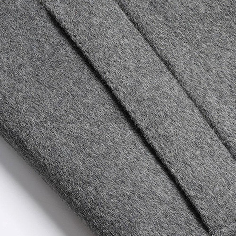 Men's Y2K Thick Double-breasted Wool Woolen Office Long Trench Coat Overcoat Windbreaker Outerwear Men Korean Autum Winter Clothes