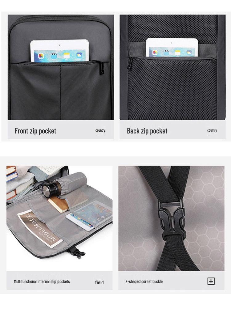 1-Piece Men's Large Capacity Travel Backpack: Business, Commute, Student, Computer, Shoulder Bag
