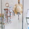 Mädchen Floral Tanktop & Freizeithose Zweiteiler mit Hut - Sommerstil RX1927