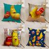 Funny L-Larva Cushion Cover Silky Short Plush Double-Sided Printed Pillow Case for Sofa All Seasons Home Decor Gift
