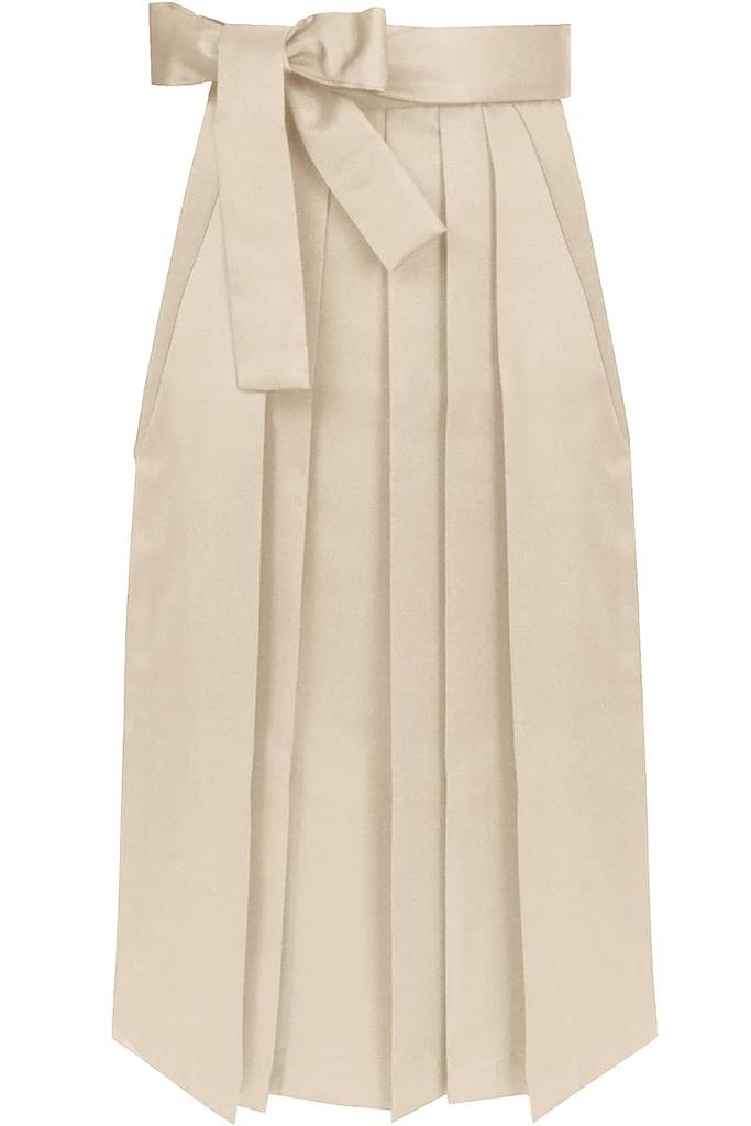 Plain Hakama for Girls [KYOETSU] (White-gray Brown, 91cm)