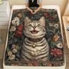 American Shorthair,pattern Flannel Blanket, High Quality Comfortable for All Seasons, Home Decor, Warmth and Comfort, Perfect for Gifts.