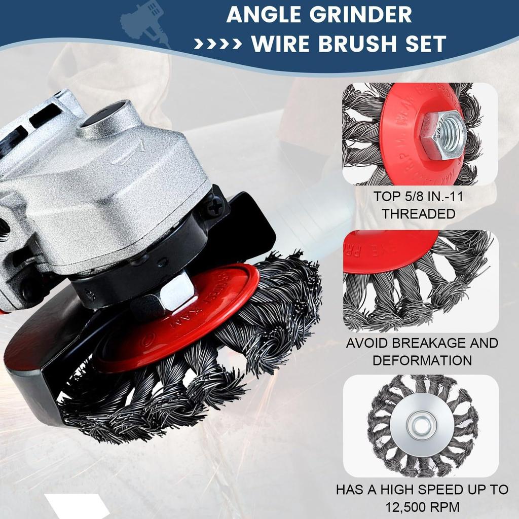 New Release Cup Wire Brush for Disc Wire Grinder Wire Powerful Abrasive Wire Hex Shank Wire Threaded Angle Grinder Wire DIY Work Removes Rust and Rust