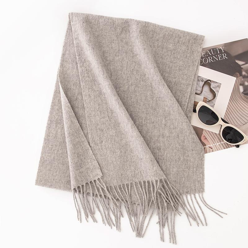 Wool Cashmere Scarf Women's Atmosphere Solid Color New Winter Warm and Versatile Men's Student Scarf