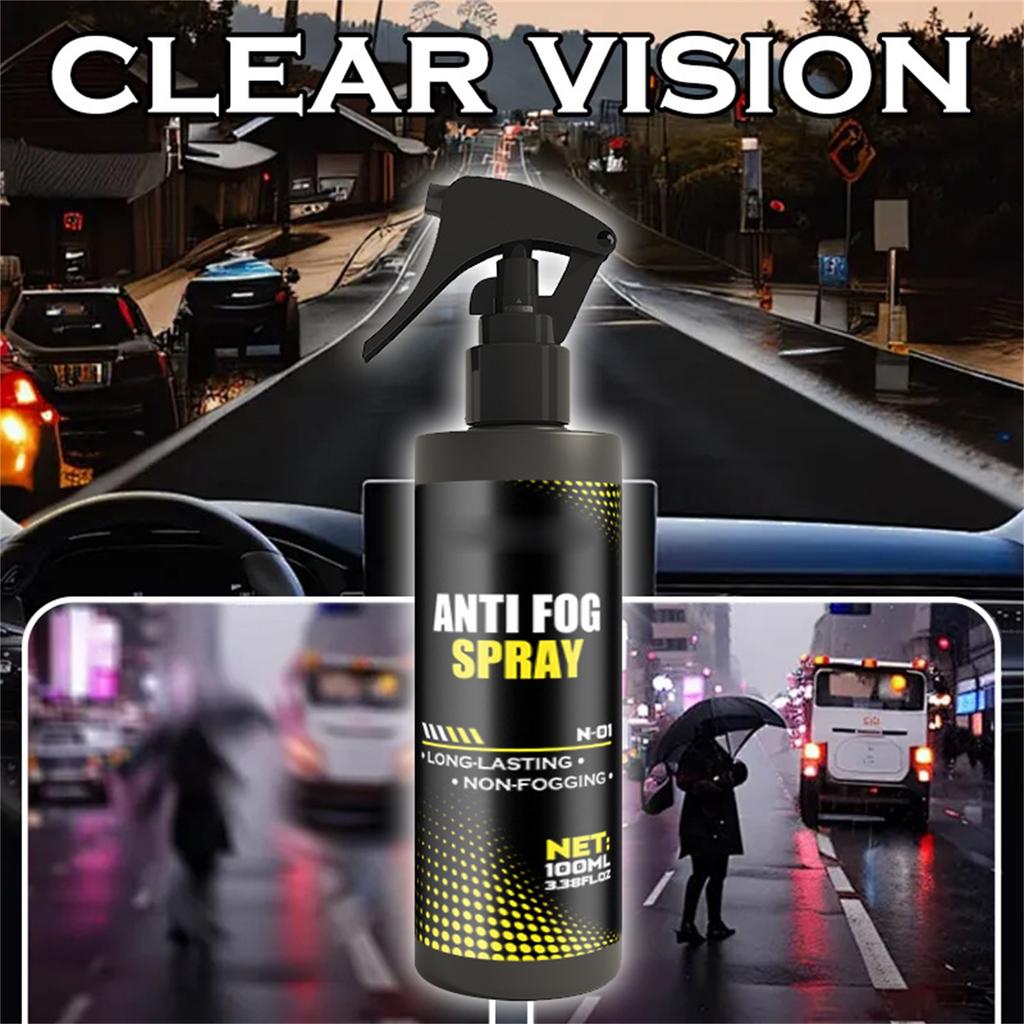 Windshield Clear Spray - Car Glass Defogger, Window -Fog Agent For Car Interior, Instant Visibility Enhancer, -Fog Solution, Long-Lasting Clear 100ML