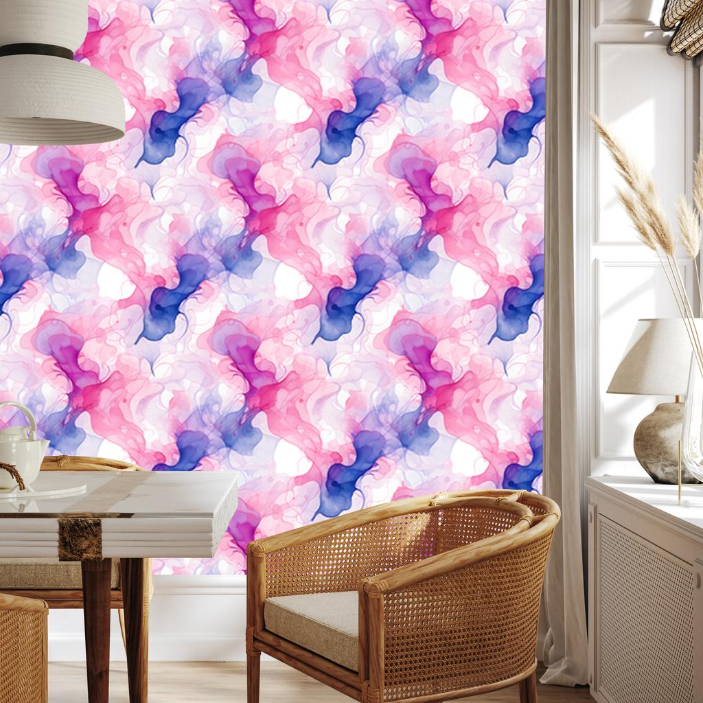 Wallpaper pink and purple ink powder pink, white background 50x1000