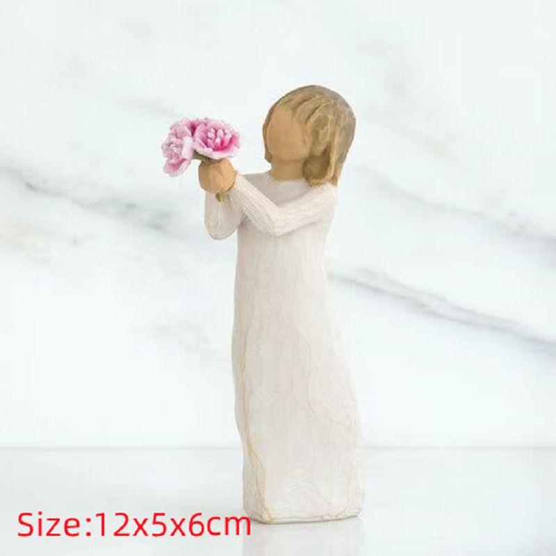 Handmade Imitation Wood Carving Resin Crafts Home Decoration Gift For Couples