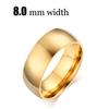 Classic Wedding Ring for Women Smooth Gold Color Stainless Steel Engagement Jewelry 2mm 4mm 6mm 8mm