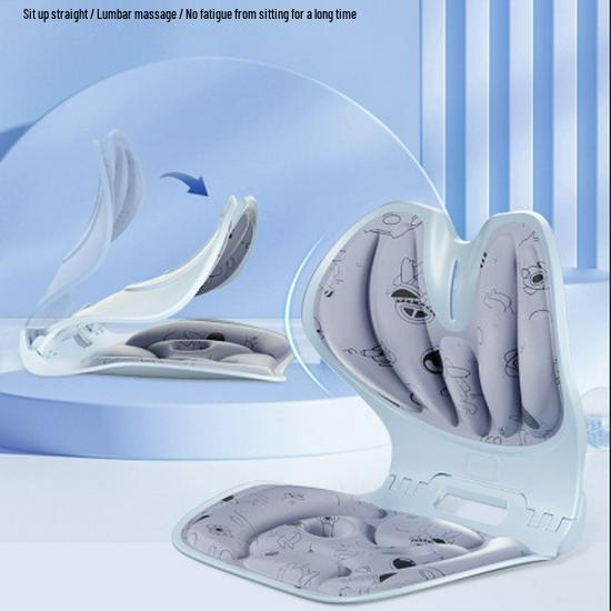 Children's Cartoon Foldable Lumbar Support Chair Cushion for Office and Posture Correction