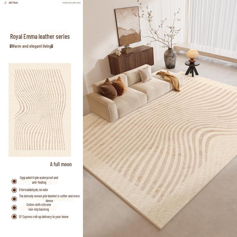 2025 Light Luxury High-End Cream Carpet for Living Room & Bedroom