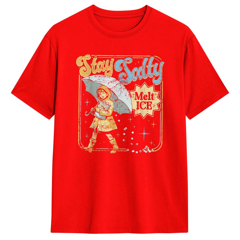 Stay Melt ICE Salty Political Men T Shirt  Vintage Tees Short Sleeve Round Neck TShirts Cotton Plus Size Clothing