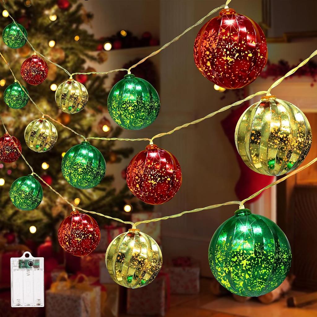 iShabao Christmas Decorations Lights, 13.5ft 20 Led Battery Christmas Light