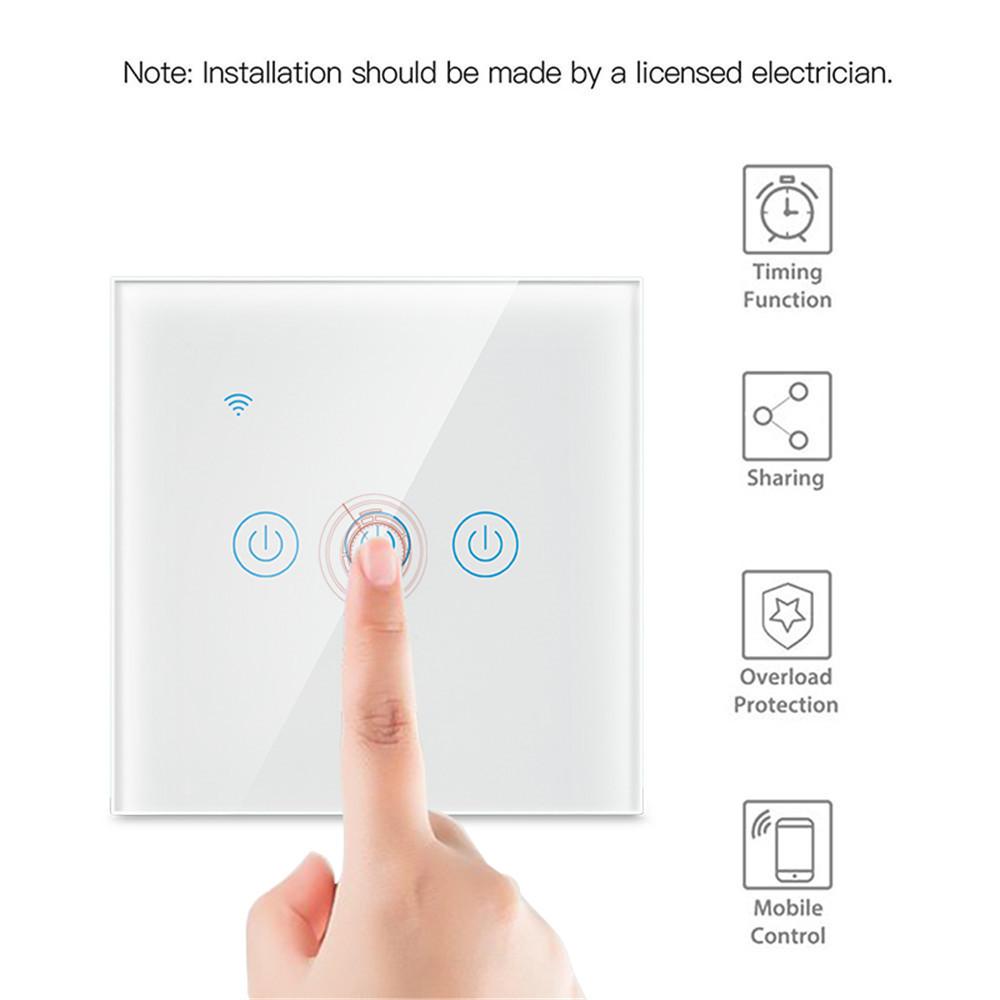Golden Security for ZigBee Smart 3-way Touch Glass Wall Switch EU Style 250V Alexa Google Home Assistant