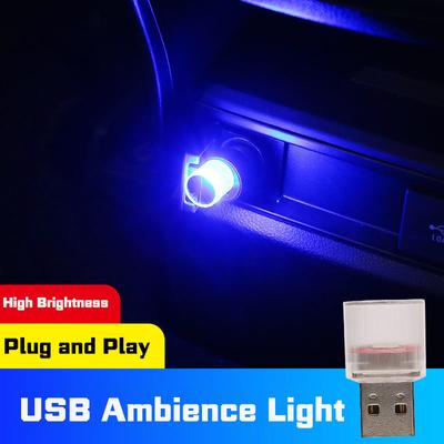 1Pcs Car USB Atmosphere Light Mini LED Neon Atmosphere Light Colorful Universal RGB Indoor Light Car Mood Decorative Light