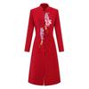 Teluoman Women's Festive Red Wool Blend Winter Coat