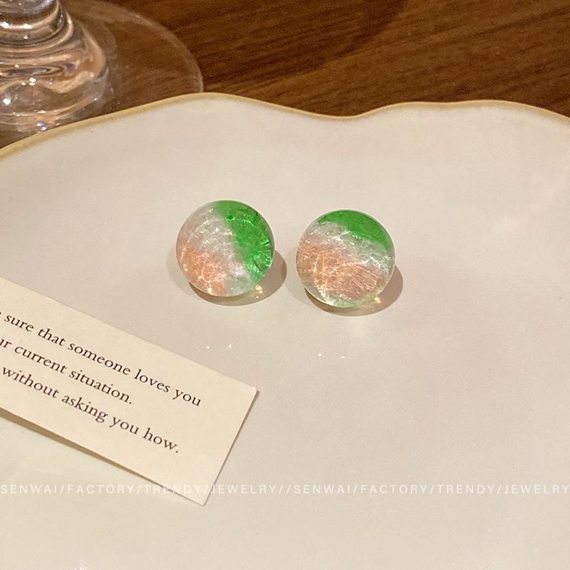 Sommer Dopamin Sternenhimmel farbene Steckerohrringe weibliches Designgefühl passend für den Sommer farbige Harzohren