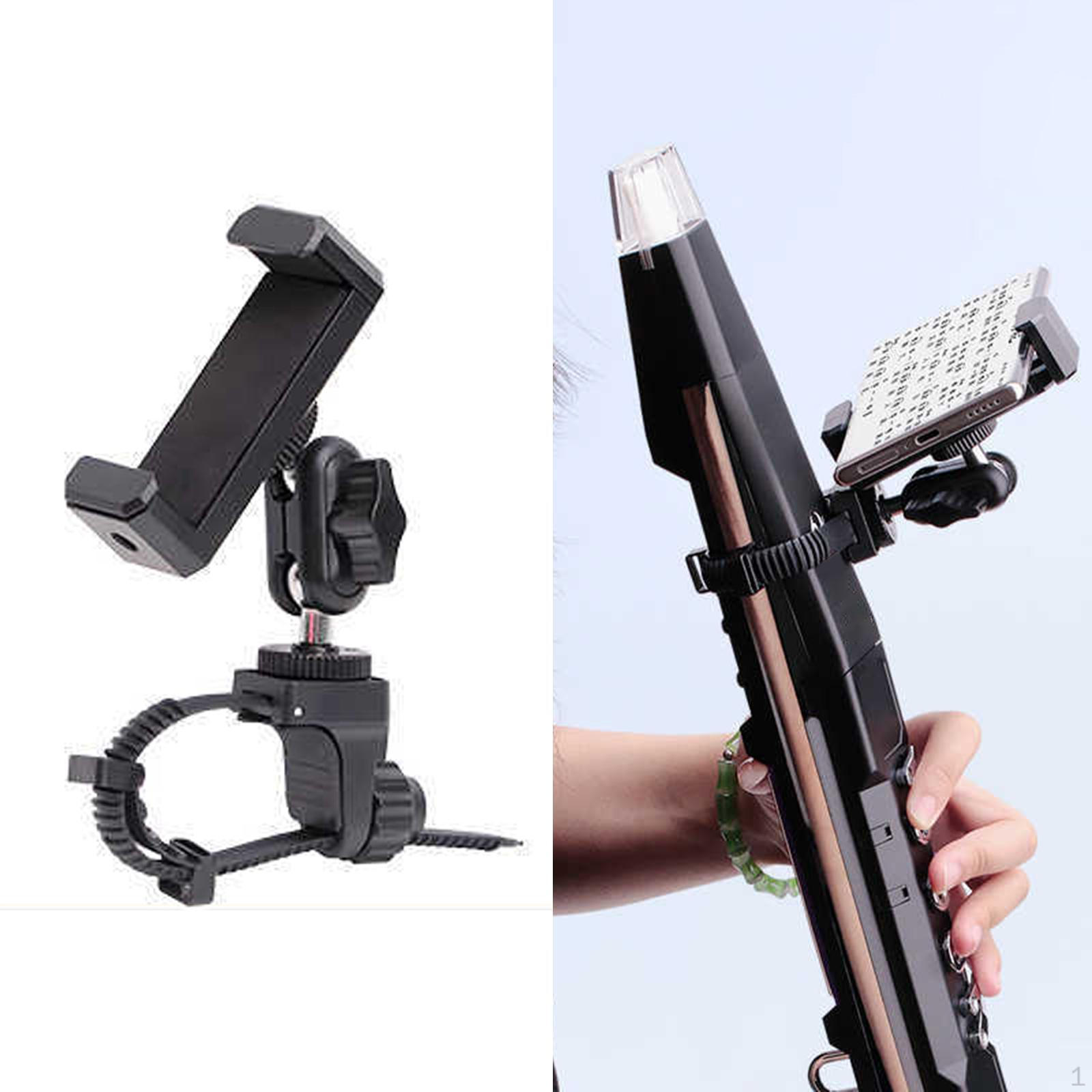 

Phone Holder for Wind Instrument Angle Adjustable Convenient Installation with Strap