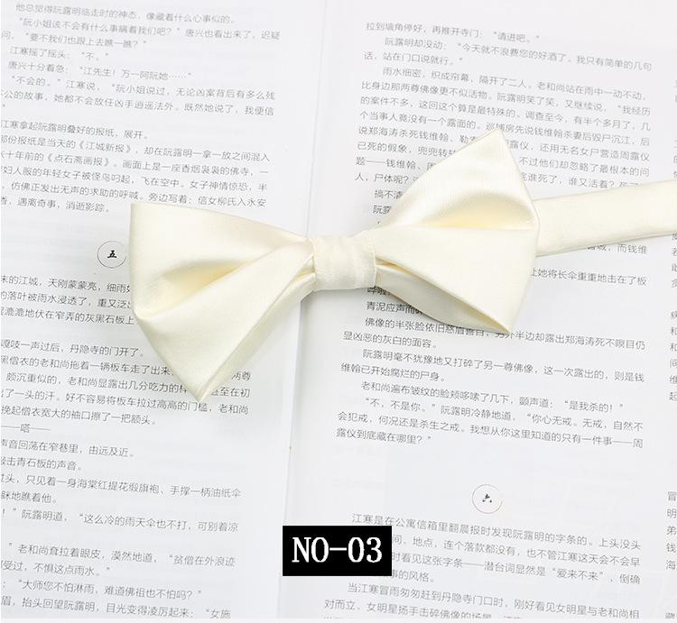 Solid Color Bow Tie Men'S Wedding Groom Banquet Gentleman Photography Shirt Black Burgundy Simple Trendy Bow