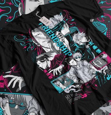 T-shirt Jujutsu Kaisen Geto Suguru Gojo Ragazza Anime Regalo T-shirt Nera Tutte le Taglie