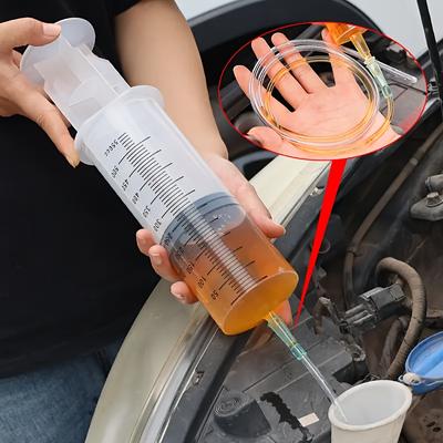1pc Plastic Syringes with 1m Measurement Scale & Transparent Body - Durable, Leak-Proof Design for Lab, Automotive Fluid Transfer, Syringe for Liquid