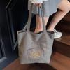 Canvas Bag Large-capacity Student Commuting Thickened Shoulder Bag New Korean Version Casual and Lightweight Shoulder Bag Tote Bag Women