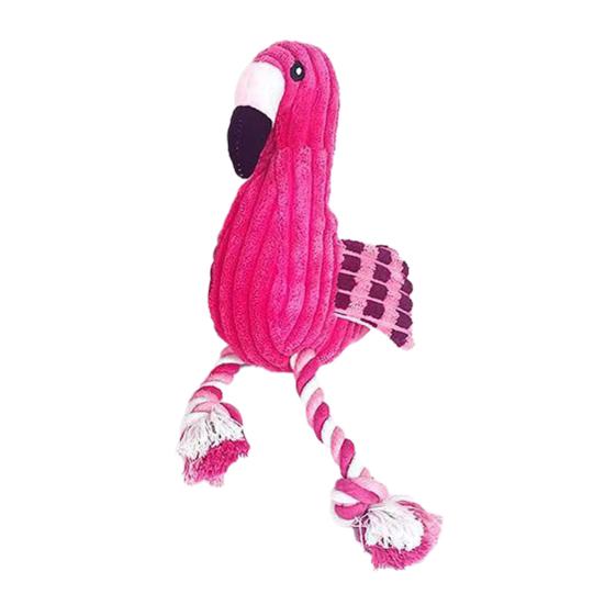 

Pet Toys Bite-Resistant Flamingo Plush Toy with Built-in Sound Airbag Interactive Dog Toy Teeth Grinding Wear-resistant Pet