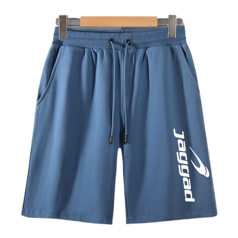 FEGKZLI Fashion 100% katoenen vrijetijdsshorts voor heren, joggingbroeken, joggingbroeken voor sportscholen L celadonblauwe kleur