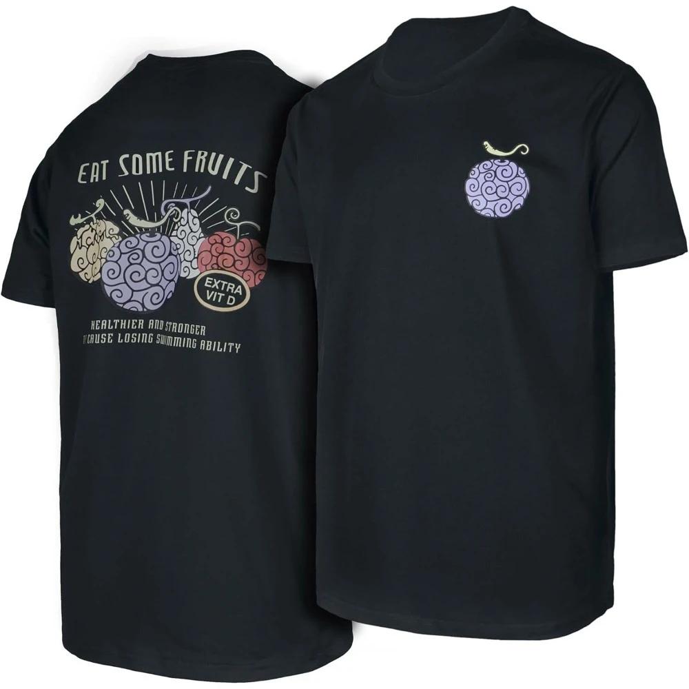 

2025 Devil Fruit One Piece Monkey Luffy T Shirt Men Women s Anime T-shirt Cotton Short Sleeve Tee Summer Clothing Oversized Tops M