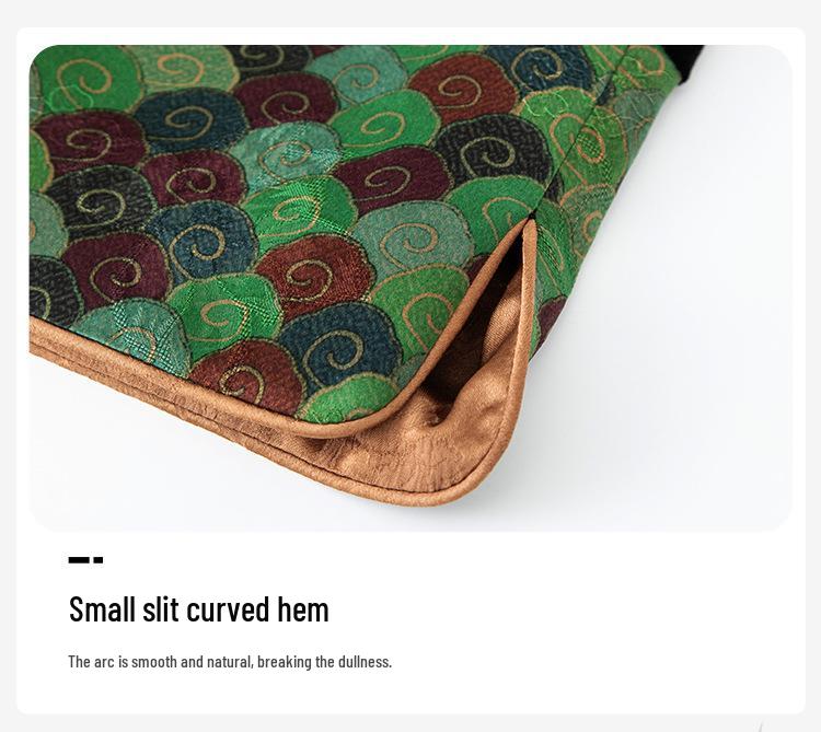 Xiangyunsha Women's Retro Silk Velvet Color Block Vest 1737