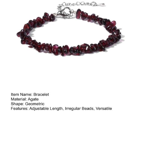 Women Bracelet Irregular Beads Decor Adjustable Length Non-fading Bracelet Wrist Jewelry Versatile