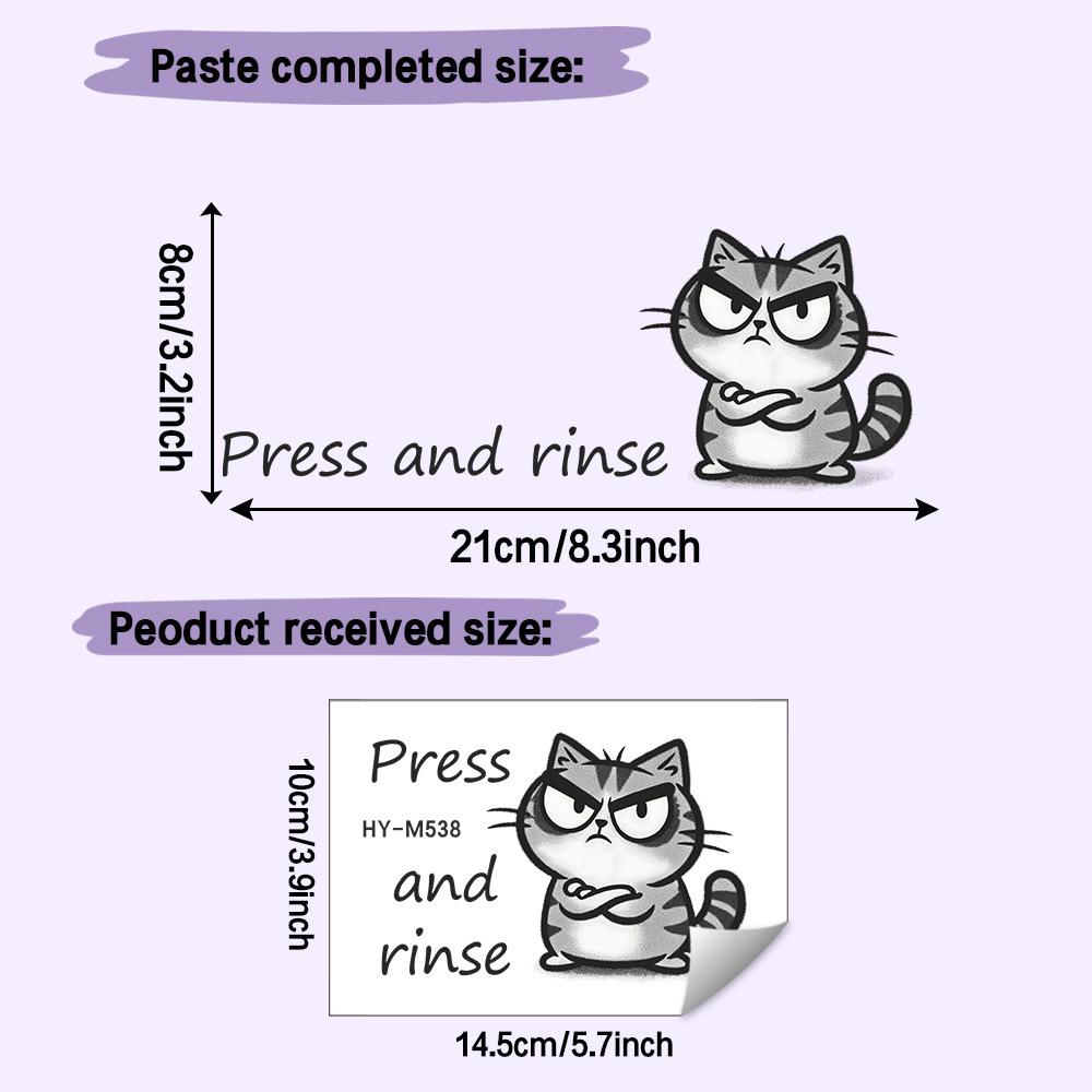 

Self-adhesive Toilet Stickers Creative English Sassy Cat for Bathroom Home Decor 10x14.5cm різнокольоровий