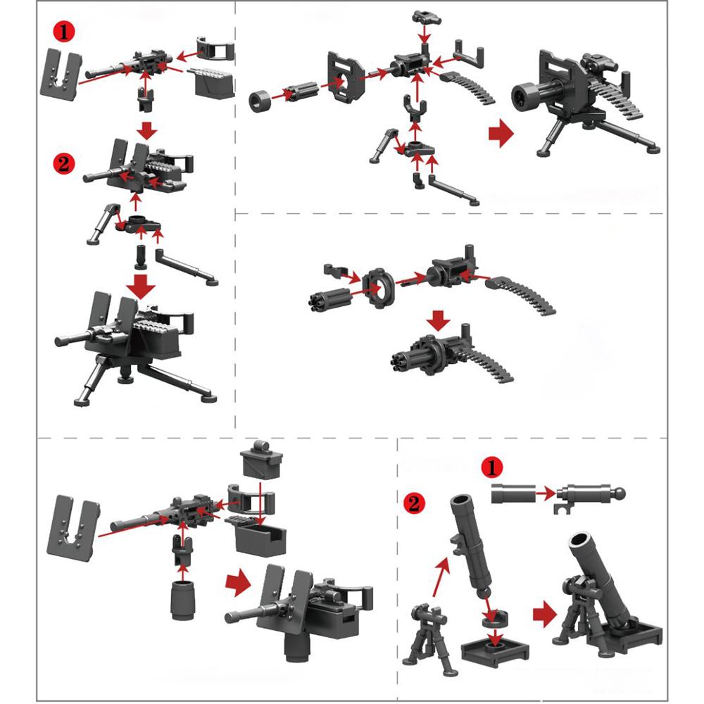 Military Model SWAT Armored Vehicle Car Weapons Army Soldier Police Gangster Machine Gun Building Blocks Figure Brick Toys