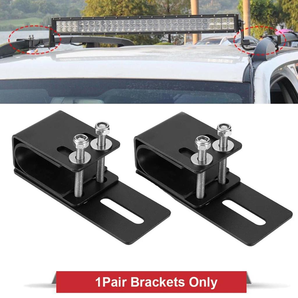 1Pair Car Led Light Bracket Driving Headlamp Holder Universal Bullbar Tube Bar Engine Hood Roof Rack Luggage Bar Lamp Clamp