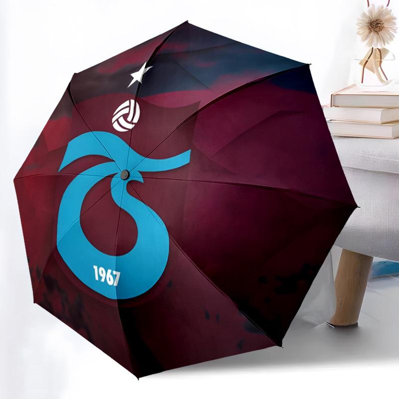 Trabzonspor Club Fashionable Automatic Folding Umbrella - Windproof and -Proof, Portable for Commuting & Outdoor Activities