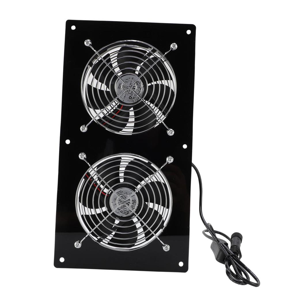 Solarbetriebener Abluftventilator 15W Monokristallines Silizium Solarmodul Doppelventilator-Set für Tierhaus Hühnerstall