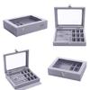 Dustproof Organizer for Earring Ring Necklace Velvet-Clear Lid Jewellery Holder