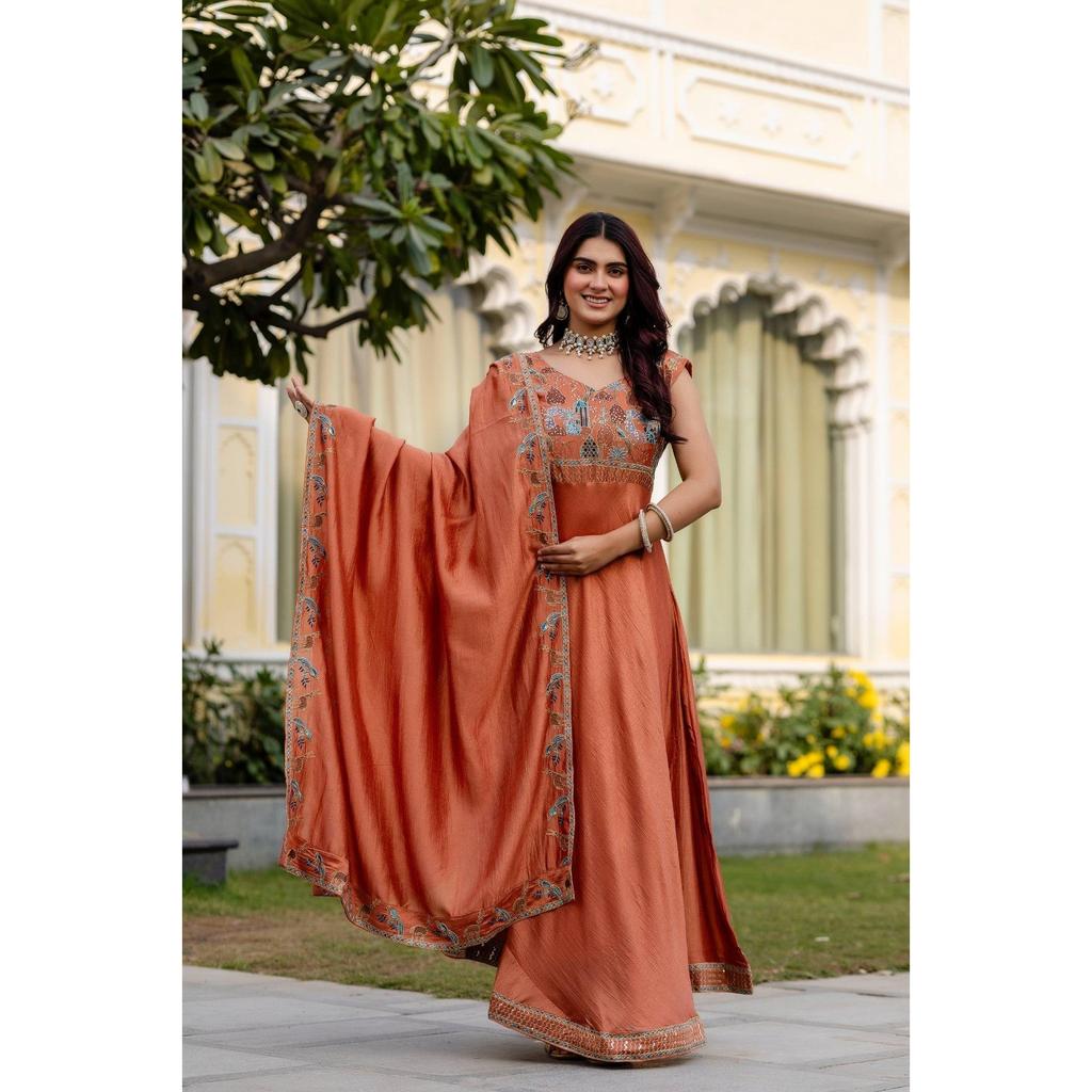 Party Wedding Wear Pakisatni Anarkali Suit Indian Bollywood Gown Dupatta Set