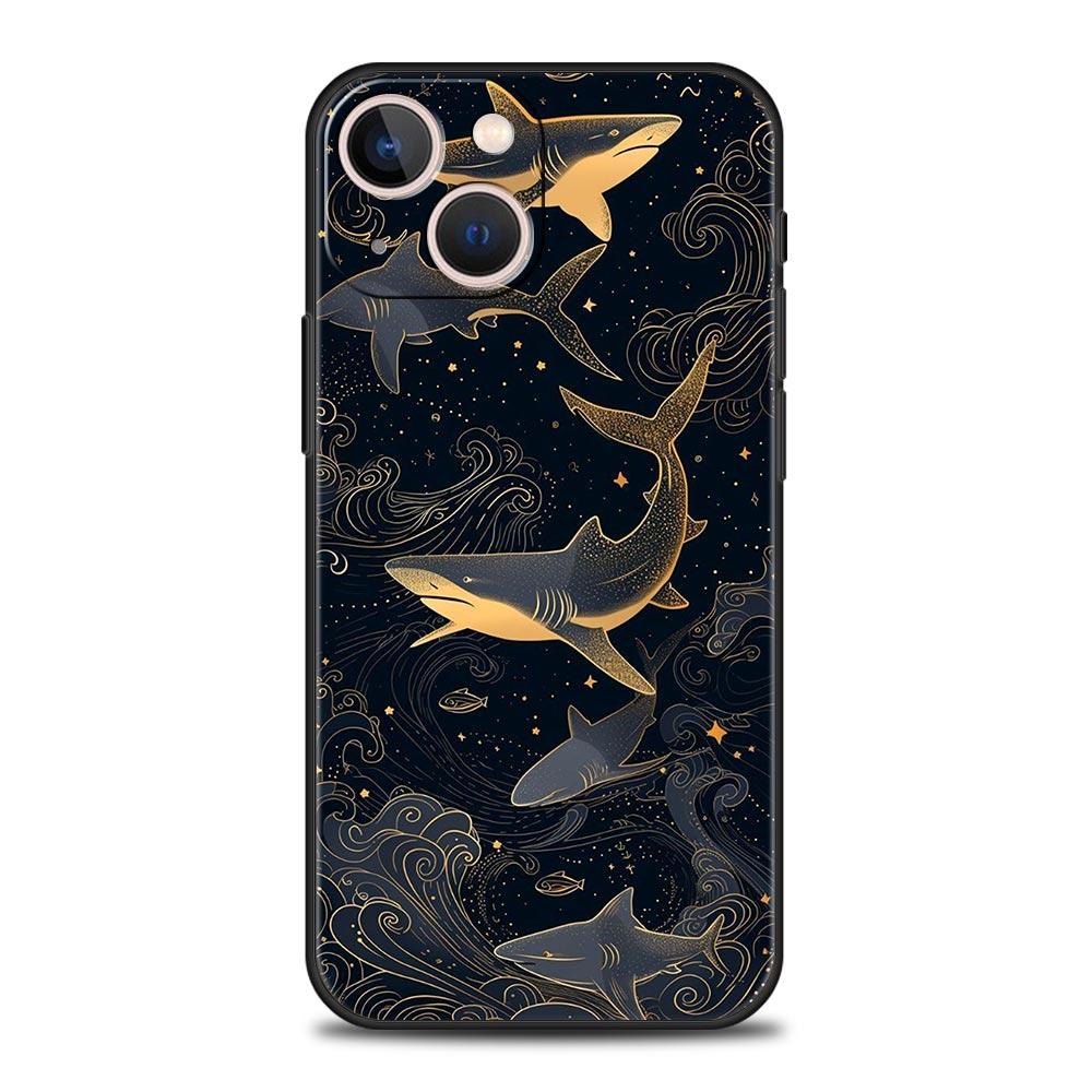 Haifisch Handyhülle Für iPhone 17 Air 16 Plus 13 15 14 12 11 Pro MAX 7 8 SE Weiche TPU Stoßfeste Hülle Funda