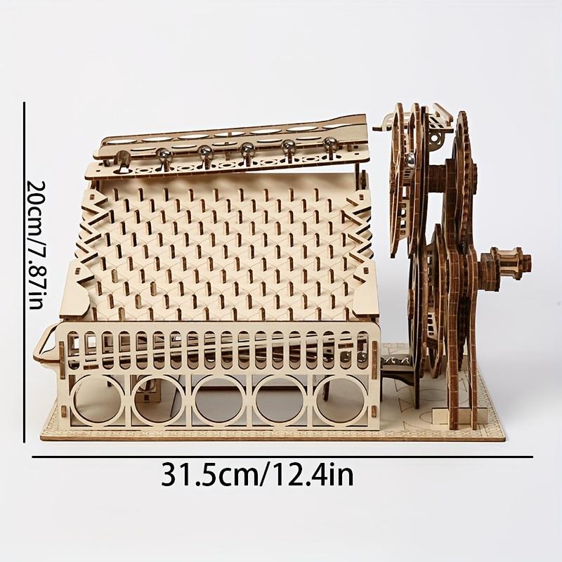 

3D Wooden Puzzle 3D Wooden Mechanical Slide Marble Running Kit DIY Handmade Christmas Gift білий