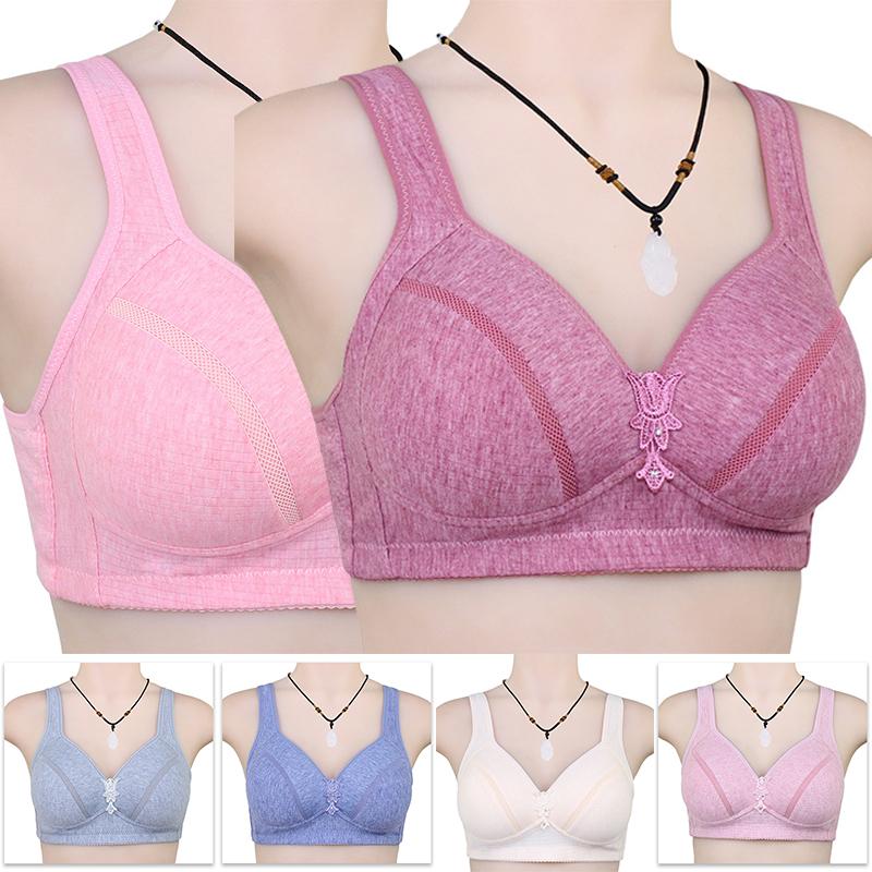 1PC Soft Cotton Seamless No Underwire Women Underwear Thin Breathable Plus Size