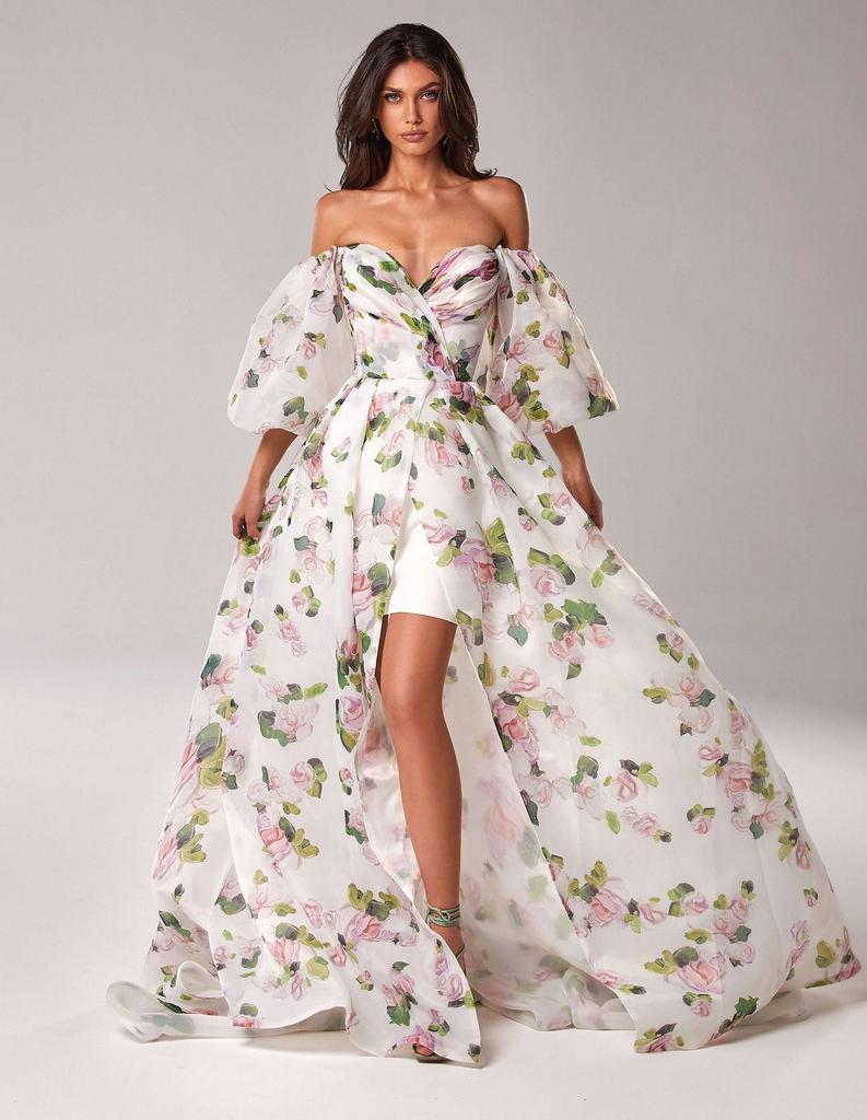26 Cross-border European and American Tube Top Sexy Long Evening Dress Fashion Suspender High Sense Split Elegant Dress Dress