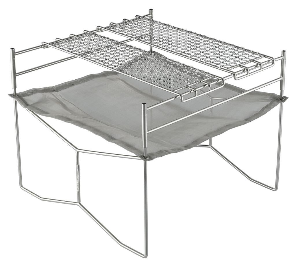 NANGOGEAR (Nanko Camping Gear) Stainless Steel Mesh Solo Grill Large Fire Pit 11105-J2 (SOLO-303-J2)