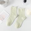 Loose Rolled-up Socks for Women In Summer, Thin and Breathable Mid-calf Socks, Solid-colored Cotton Pile Socks