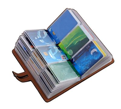 JERLA Card Case, Credit Card Holder, Large Capacity, Slim, Anti-Magnetic, Anti-Skimming, Holds 96 Cards, for Men and Women (Black)