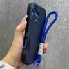 Luxury Solid Color Lanyard Soft Phone Case For iPhone 16 15 14 13 12 11 XS Pro Max Plus XR Camera Protection Shockproof Cover
