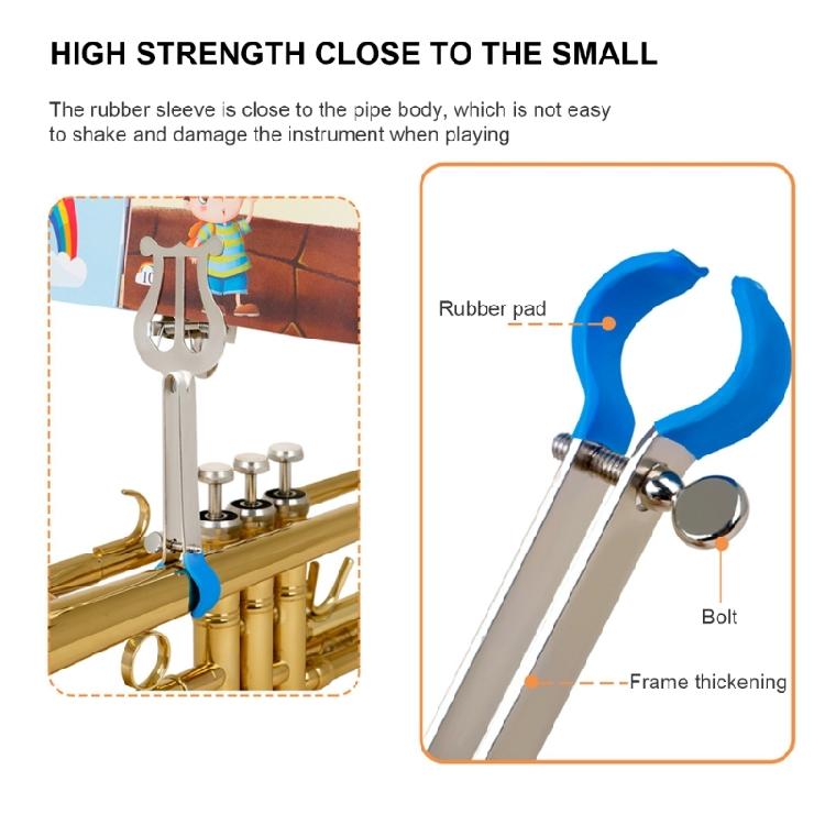 Porta Clip per Spartiti Tromba Leggero Supporto per Musica Morsetto per Lira per Tromba Supporto per Bande Musicali per Esercitarsi Principianti
