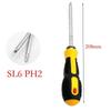 Compact Magnetic Screwdriver with Slotted SL6 and Cross PH2 Drive Types for Repair and Assembly Work with Easy Grip Handle