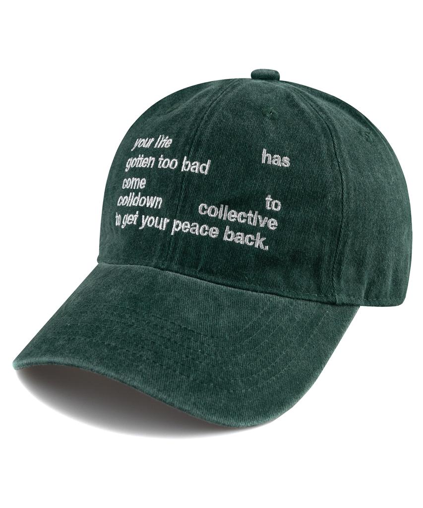Bichiseuaenkeulim Your Life Stone-Washed Ball Cap-Green