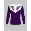 Men's casual autumn and winter printed long-sleeved crew neck T-shirt