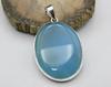 925 Sterling Silver Pendent Oval Blue Chalcedony Handcrafted Pendant